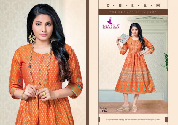 Mayra Fortune Rayon Fancy Gold Print Kurti 